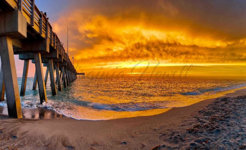 Sunset North Of The Pier Photo