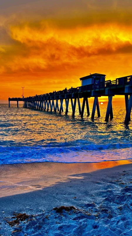 Fire Over The Pier Photo